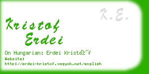 kristof erdei business card